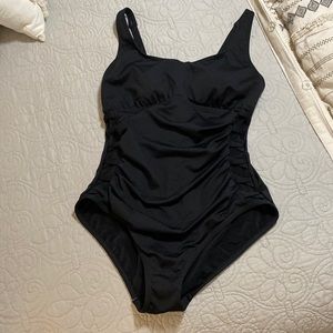 TYR Black Lattice Control One Piece Swimsuit.